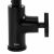 Rea Vertigo matte black faucet detail, brand logo