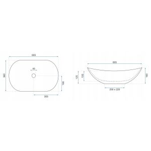 Rea Royal Oval Granite Washbasin dimensions - Washbasin