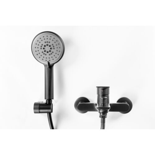 REA MAYSON Black Matt Bath Mixer Tap with Shower Set 136528081