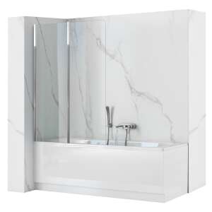 Rea Agat-2 80 cm bathtub screen, clear glass, modern design, easy installation, splash protection - Bathroom Furniture