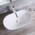 Rea Royal 60 Oval White Ceramic Washbasin with Faucet