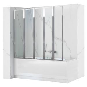 Rea Idea 120cm folding bath screen installed on a bathtub - Bathroom Furniture