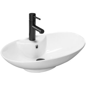 Rea Rosa Oval Countertop Washbasin angled view - Rea