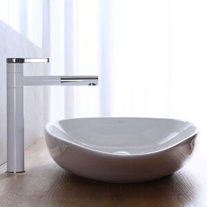 Rea Greta white countertop washbasin with faucet - Washbasin