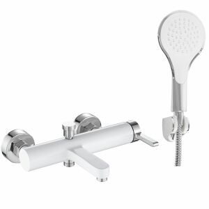 Rea Polo White Chrome Bath Faucet and Shower Head Set - Nonbrand Faucet