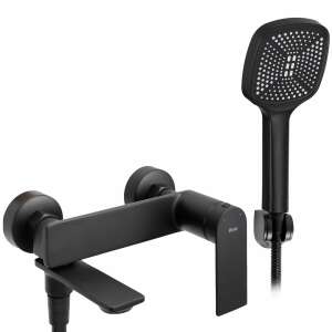 Rea Storm Black bathtub faucet with shower head, modern design, wall mounted - Nonbrand Faucet