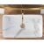 Top view of Rea Denis Shiny Marmo marble effect washbasin with gold faucet