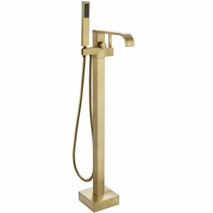 Rea Carat Gold Freestanding Bathtub Faucet on White Background - Nonbrand Faucet