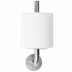 INOX Wall Mounted Toilet Paper Holder with Toilet Paper Roll - Toilet Paper Holder & Stand