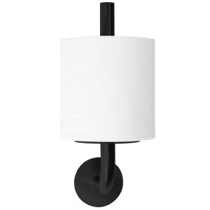 Black Wall Mounted Toilet Paper Holder with Toilet Paper Roll - Toilet Paper Holder & Stand