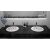 Two Rea Dalia oval ceramic built-in washbasins in bathroom setting