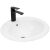 Close-up of Rea Dalia oval ceramic built-in washbasin with modern black faucet
