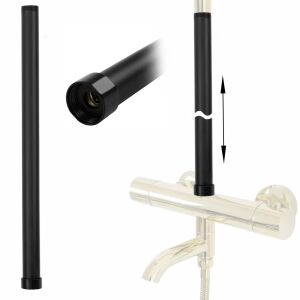 Black 50cm shower head extension arm installed on faucet - Nonbrand Faucet