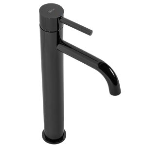 Close-up of Rea Lungo black tall bathroom tap, premium quality - Nonbrand Faucet