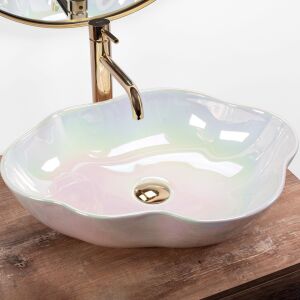 Akoya Pearl Pultos washbasin with gold faucet - Washbasin