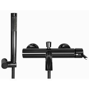 Rea Lungo Black Wall Mounted Bath Shower Faucet - Nonbrand Faucet