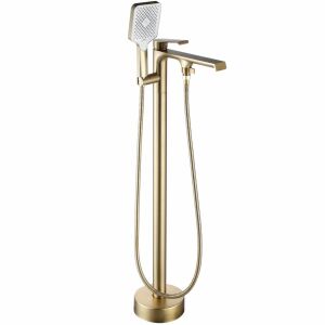Modern Rea HASS Brush Gold Floor Mounted Bathtub Faucet - Rea Faucet
