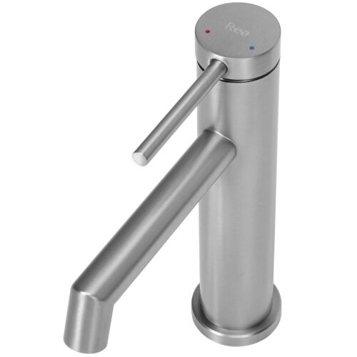 Rea Foss brushed nickel bathroom faucet isolated