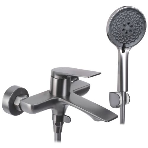 Avalon Titanium bath faucet with hand shower, wall-mounted set