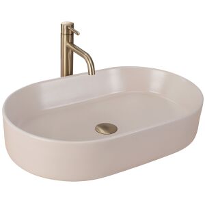 Rea Nadia 60 Beige Matte Oval Countertop Washbasin - Washbasin