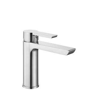 Rea Argus Low Chrom Badarmatur - Modernes Design - WC-Sitze, Duschkabine, Wasserhahn, Duschtür, Badezimmerschrank, Wäschekörbe und Brausegarnitur