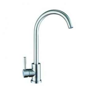 Rozsdamentes acél konyhai mosogató csaptelep, 149-es modell, J-alakú kifolyóval és egykaros vezérléssel - Nonbrand Csaptelep