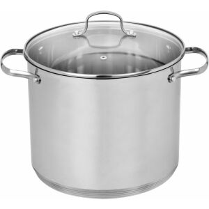 Oală din oțel inoxidabil MPM 11L cu capac de sticlă - Oale