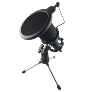 Kids stúdió mikrofon USB / ZMR-MK-6, black condenser microphone with pop filter and tripod stand - Microphone