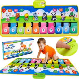 MalPlay interaktywna mata pianinowa z nagrywaniem dźwięku i regulacją głośności, z postaciami zwierząt, 109,5x37,5cm - Gra na instrumencie muzycznym, Deska kreślarska, tablica do pisania, Zestaw artykułów piśmiennych, Kreatywna zabawa, Deska kreślarska i Filctoll