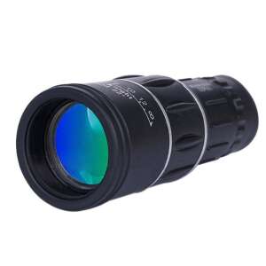 Black monocular telescope with 16x52 magnification, perfect for birdwatching, wildlife viewing, and outdoor adventures. - Binocular