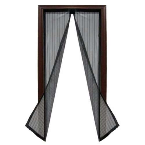 Magic Mesh Magnetic Screen Door, black, for doors, keeps insects out