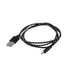 Cablu de încărcare Micro USB negru cu țesătură împletită, 1 metru lungime - Cabluri de date