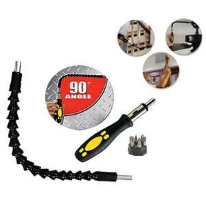 Snake bit flexible drill bit with 6 different bits and hand driver - Drill and Screwdriver Accessory