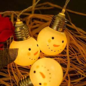 Snowman LED string lights, warm white, 10 bulbs, 1.5m - Nonbrand String Light