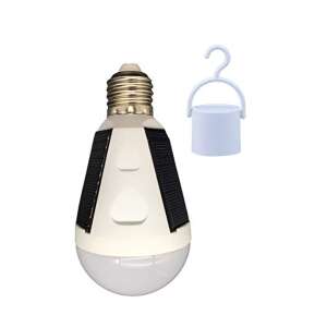 Solar powered LED bulb with hook, 7 watt, white, outdoor and indoor use - Nonbrand Solar lantern