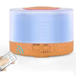 LED aroma diffuser with remote control, wood grain design, ultrasonic cool mist humidifier - Diffuser