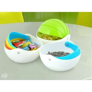 Multifunctional snack bowl with lid, set of 3, colorful, plastic, perfect for storing snacks, fruits, and sweets - Bowl