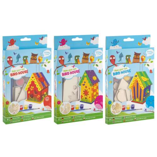 Mini Bird Feeder with 3 Paints and Brush