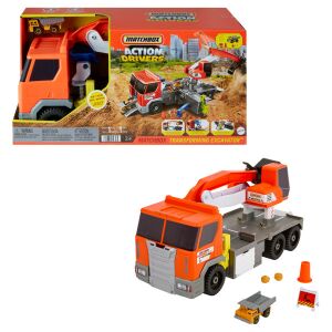 Matchbox Transforming Excavator Truck Zestaw Zabawkowy z Akcesoriami - Mattel