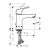 HANSGROHE Focus 100 mosdócsaptelep automata leeresztő szeleppel, méretek