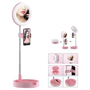 Kozmetické LED zrkadlo na líčenie s držiakom na telefón 74097894 Make-up