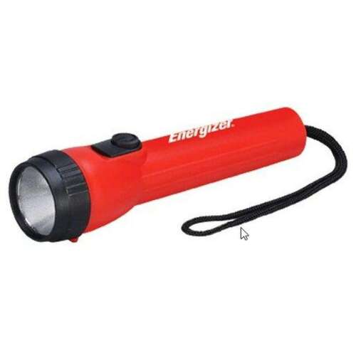 Energizer LED flashlight with built-in lanyard, red