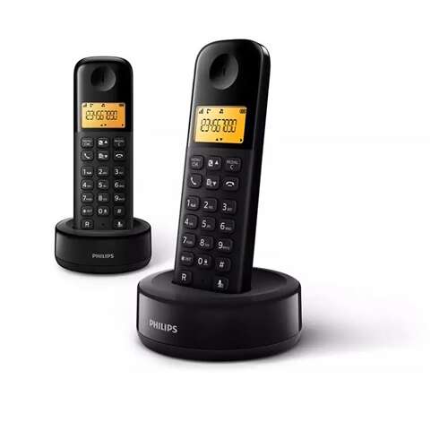 Philips Dect telefon fekete 300mah 2 kézibeszélő D1602B/53