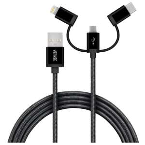 Kabel ładujący USB Yenkee YCU 400 BK 3w1 z złączami Micro USB, USB-C i Lightning - Karta sieciowa