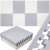 Springos foam puzzle mat set, cream, white, and grey tiles