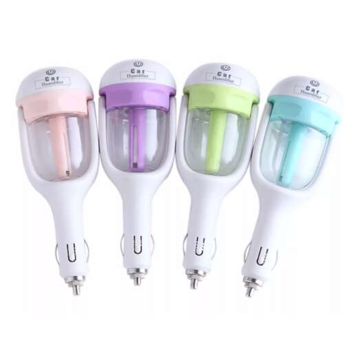 Umidificator auto, difuzor, 4 culori, alb, violet, verde, albastru