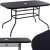 Springos garden table with black tempered glass top and black powder-coated metal frame