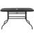 Springos garden table with black tempered glass top and black powder-coated metal frame