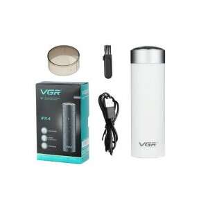 VGR V-339 mini electric razor, black and white, with USB cable, cleaning brush, and protective cap - Hair styling and Electric razor