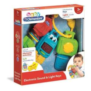 Baby Clementoni My First Activity Key játék csomagolása, színes kulccsal, fényekkel, hangokkal és zenével, 3 hónaposnál idősebb babáknak - Clementoni